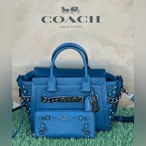 Coach Swagger 27 With Willow Floral Satchel (with DEFECT) and Wallet (Like New)